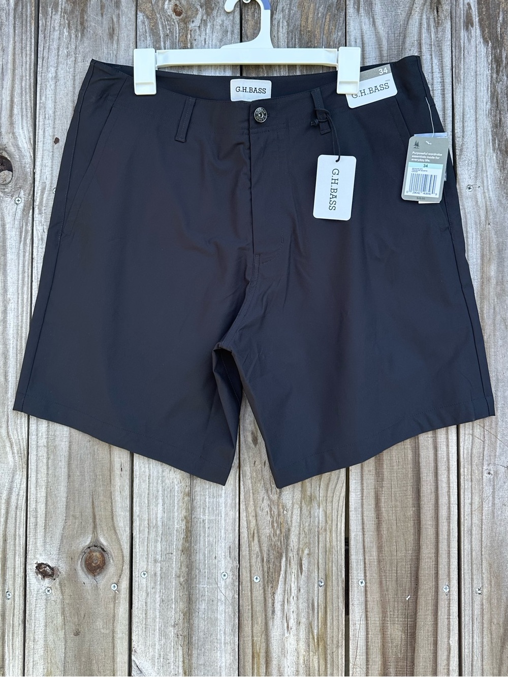 Black Flat Front Shorts Mens Size 34 Summer Beachwear Gorpcore Athleisure Casual